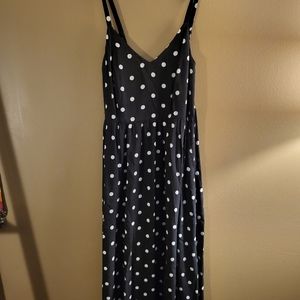Black & White Polka-dot Dress with Pockets